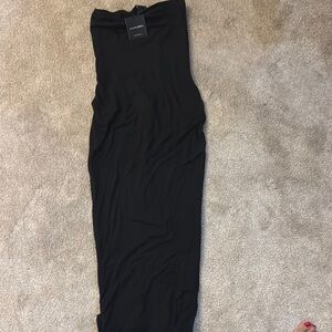 JLUXLABEL Black Strapless Dress Size Small. Long split &zipper in the back